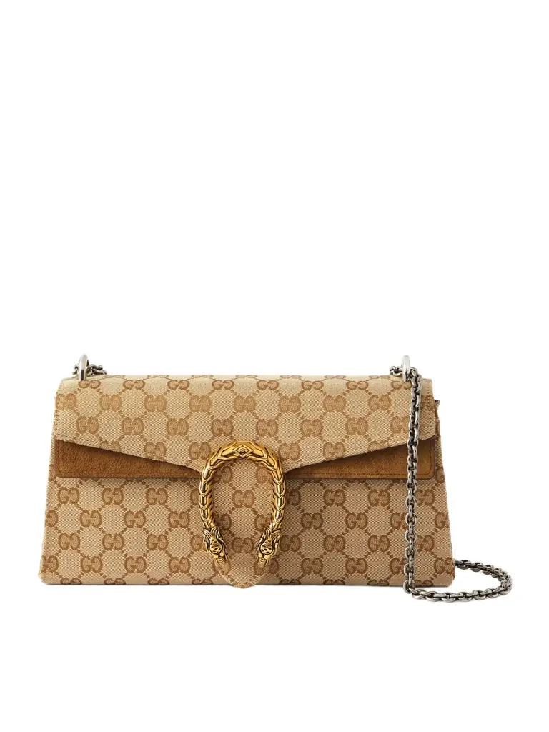Gucci Dionysus Small Embellished Printed Coated-canvas And Suede Shoulder Bag