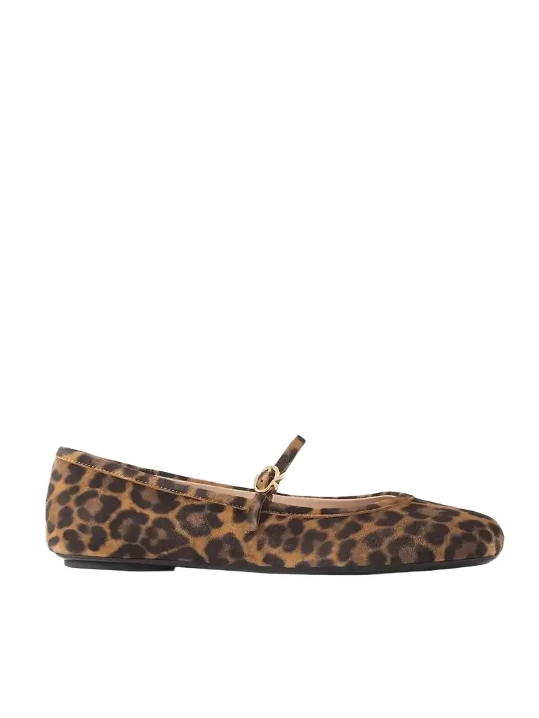 Gianvito Rossi Carla Leopard-print Suede Mary Jane Ballet Flats