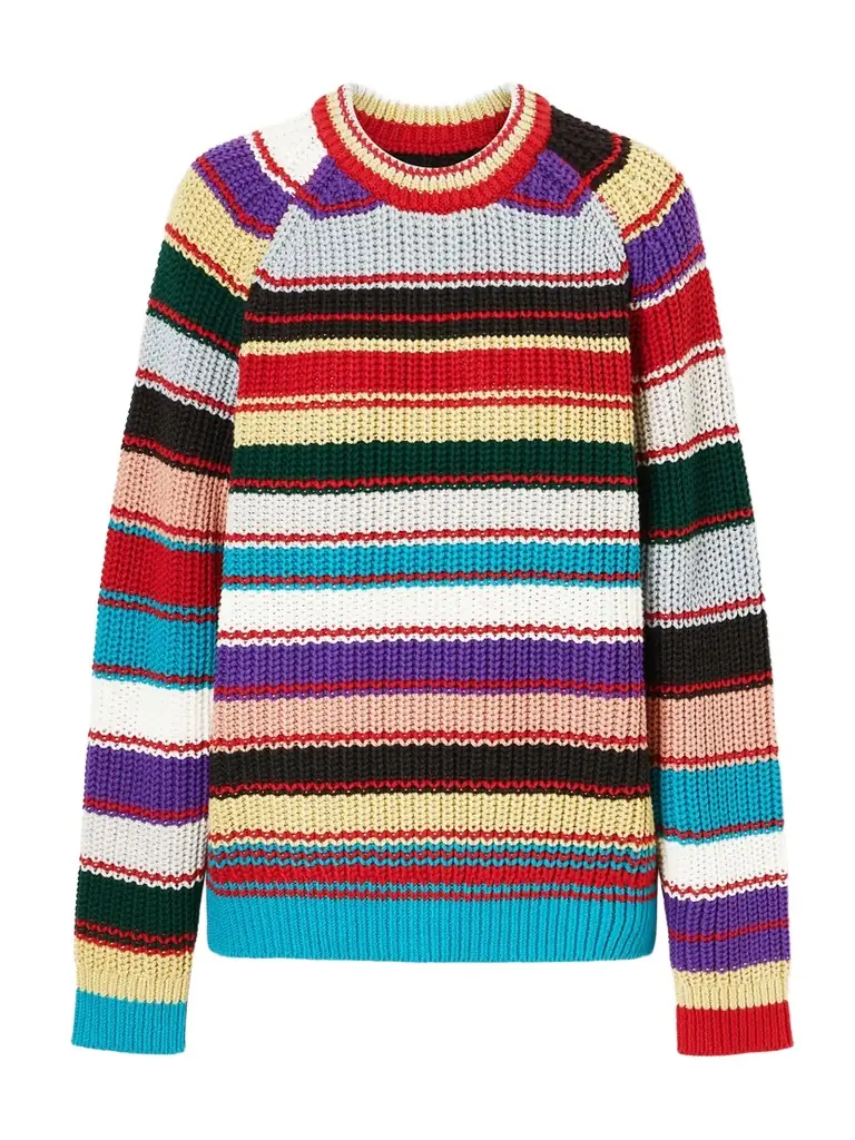 Aimé Leon Dore Striped Crewneck Cotton-knitted Sweater