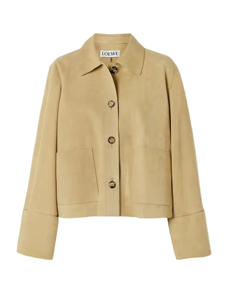 Loewe Paneled Suede Jacket - Tan