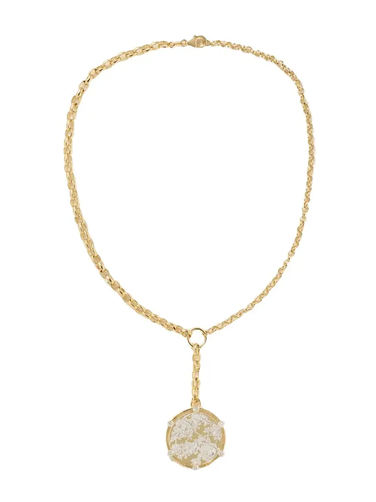 Foundrae Resilience Heavy Mixed Belcher 18-karat Yellow And White Gold Diamond Necklace