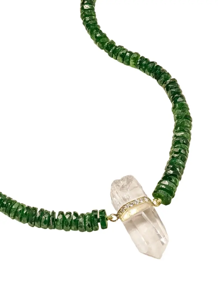 JIA JIA 14-karat Gold, Diamond And Quartz Necklace