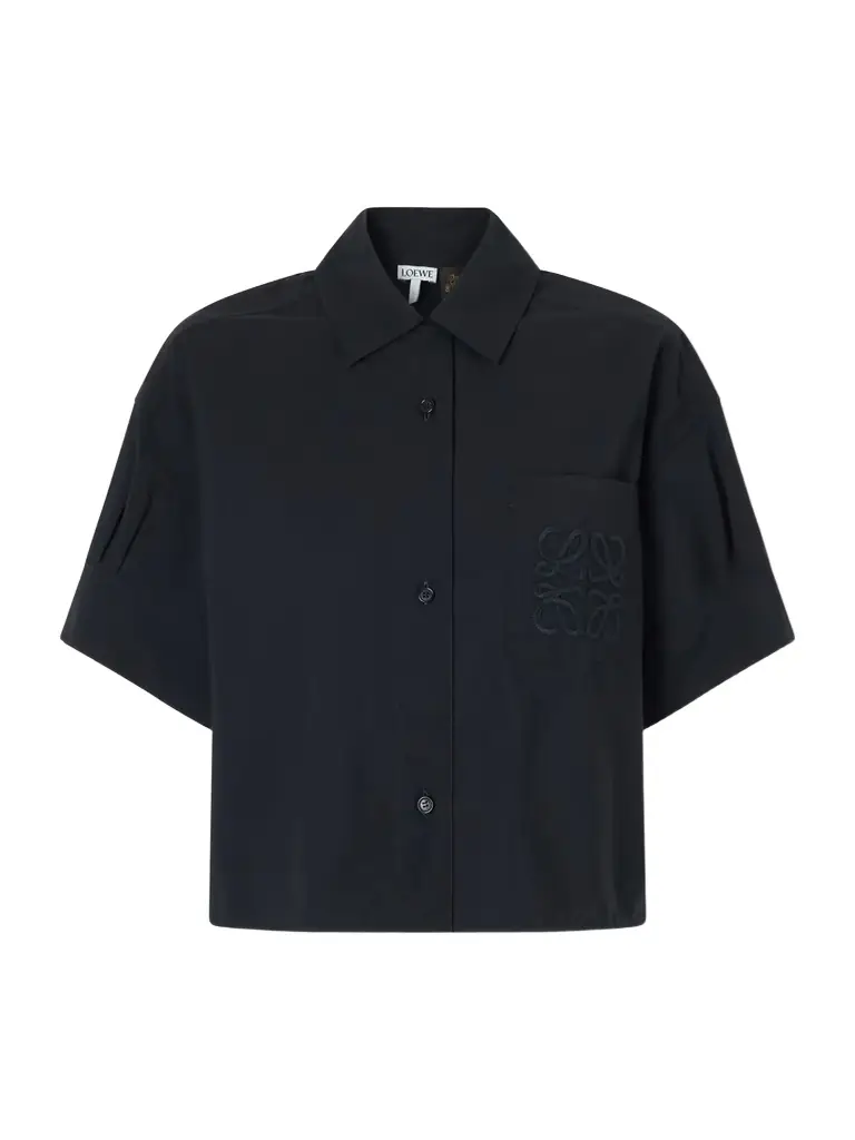 Loewe + Paula's Ibiza Anagram-embroidered Cotton-blend Shirt