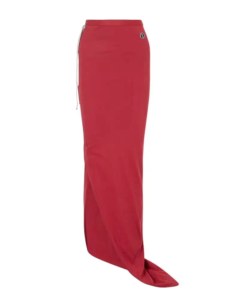 Rick Owens + Moncler Appliquéd Cotton-jersey Maxi Skirt