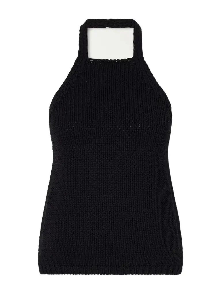 RÓHE Knitted Cotton Halterneck Top