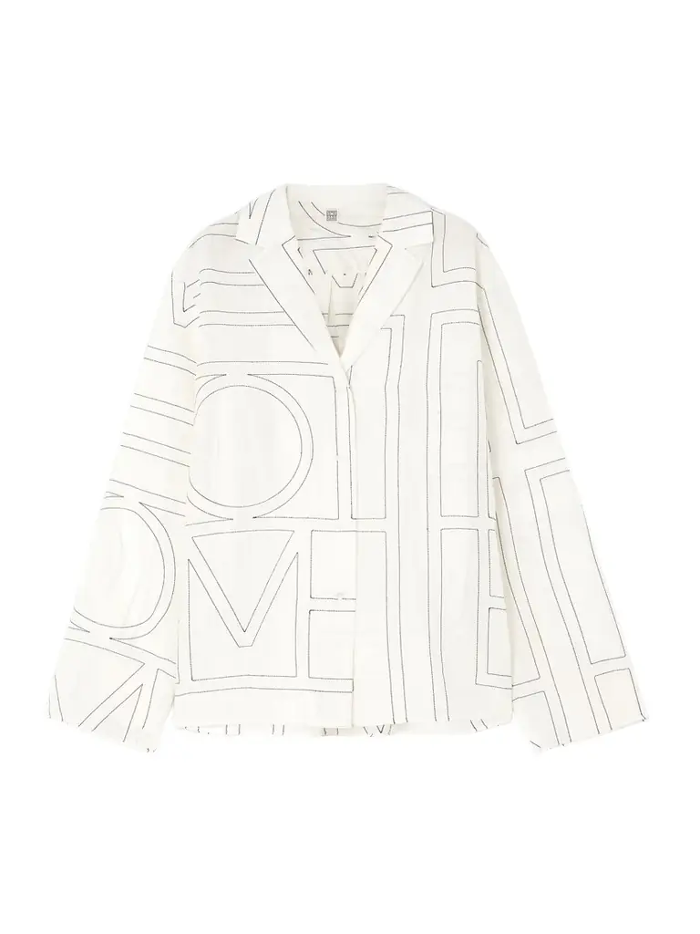 TOTEME Embroidered Organic Cotton And Silk-blend Shirt