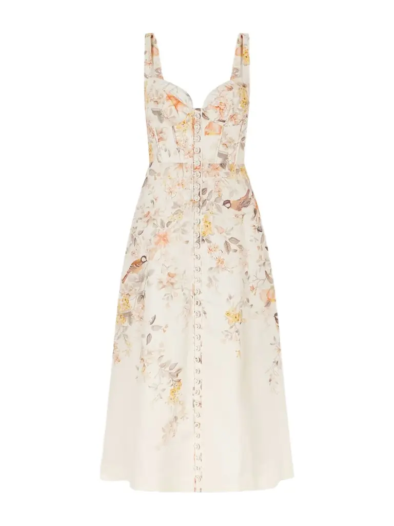 Zimmermann Printed Linen Midi Dress