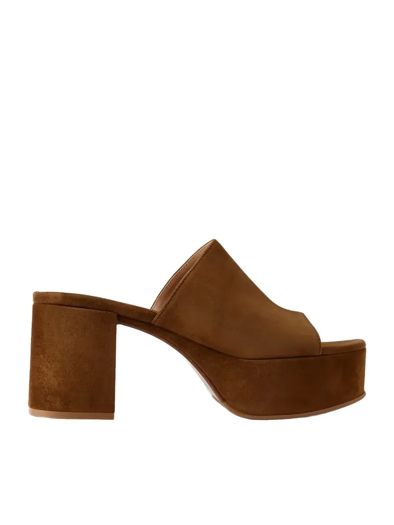 Gianvito Rossi Suede 35 Platform Mules