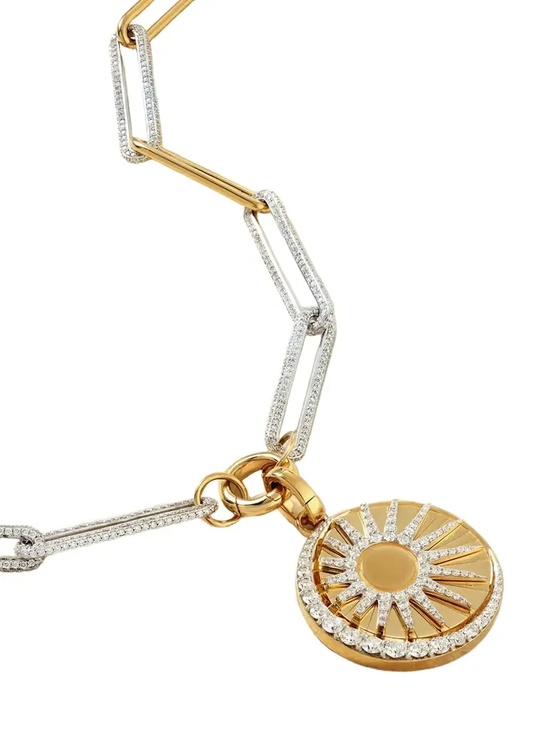 Foundrae Balance 18-karat Yellow And White Gold Diamond Necklace