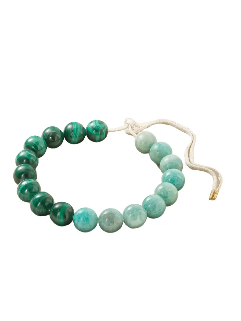 Carolina Bucci Bowery Downtown 18-karat Gold, Malachite, Amazonite And Lurex Necklace
