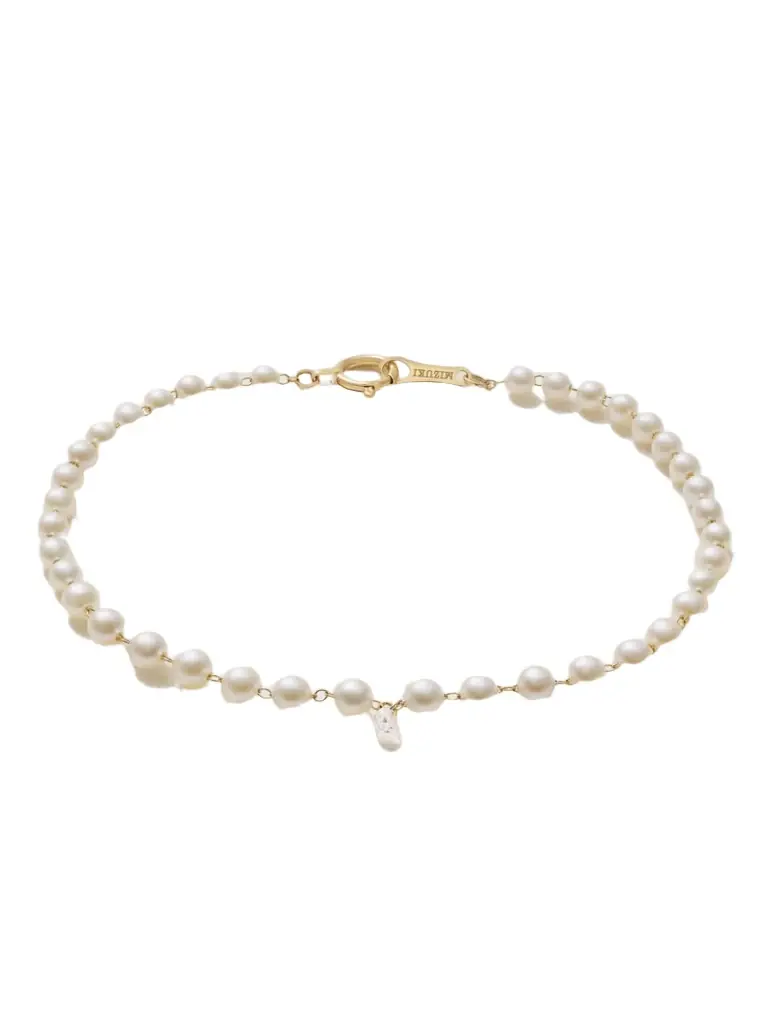 Mizuki 14-karat Gold, Pearl And Diamond Bracelet