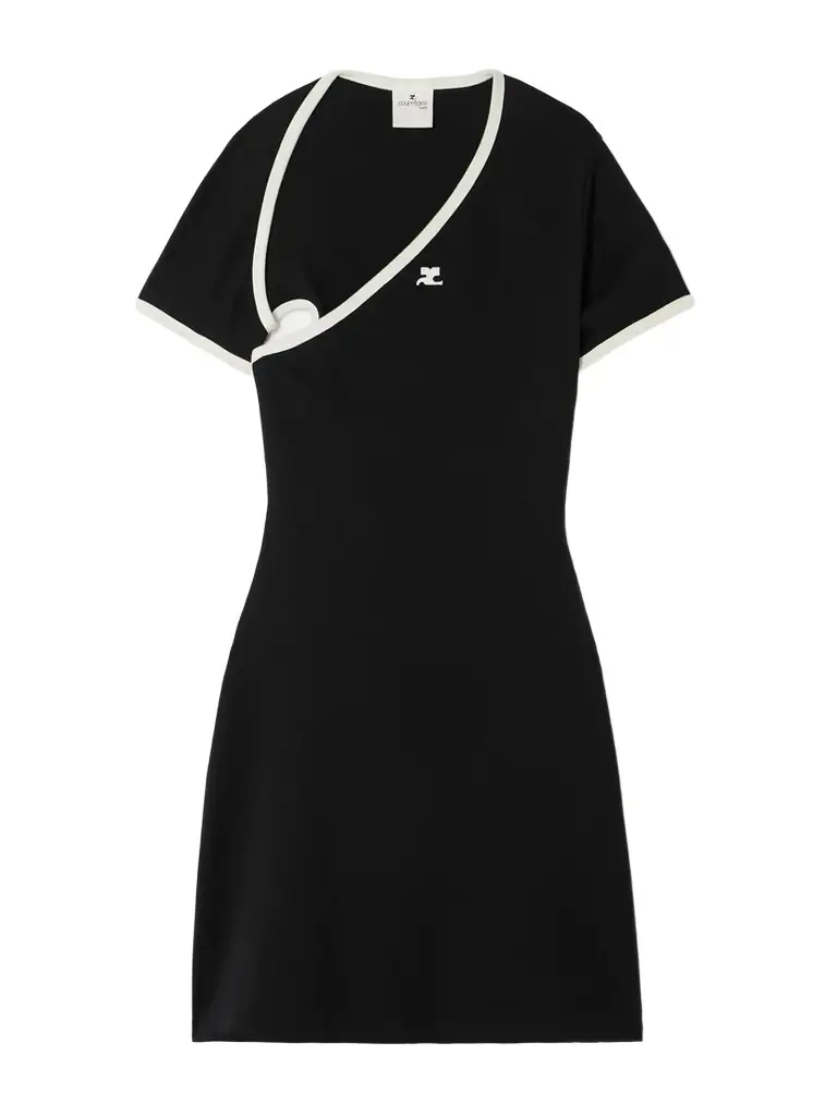 courreges asymmetric dress Oblique Rib Dress - Black - M