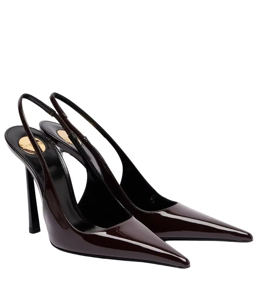 Saint Laurent Vendome 110 patent leather slingback pumps