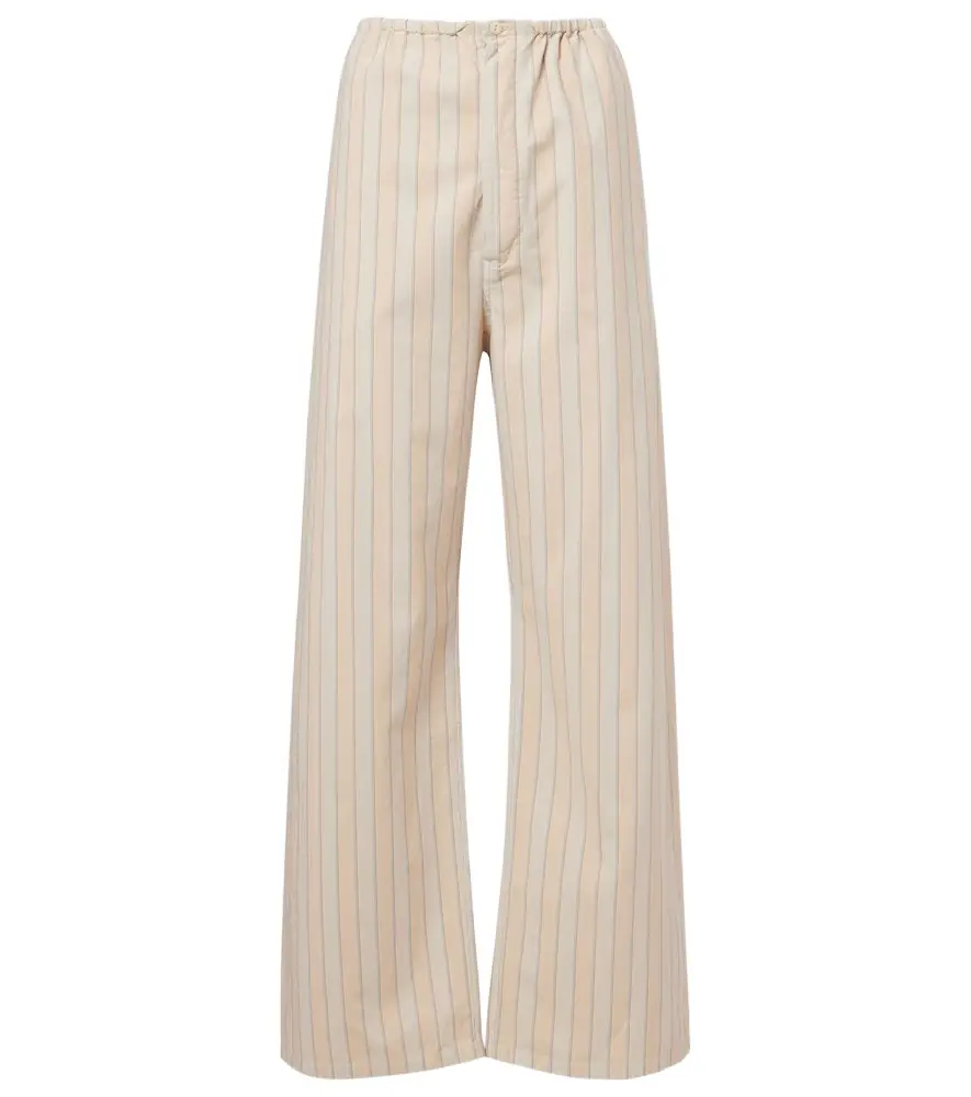 Maison Margiela Striped cotton wide-leg pants
