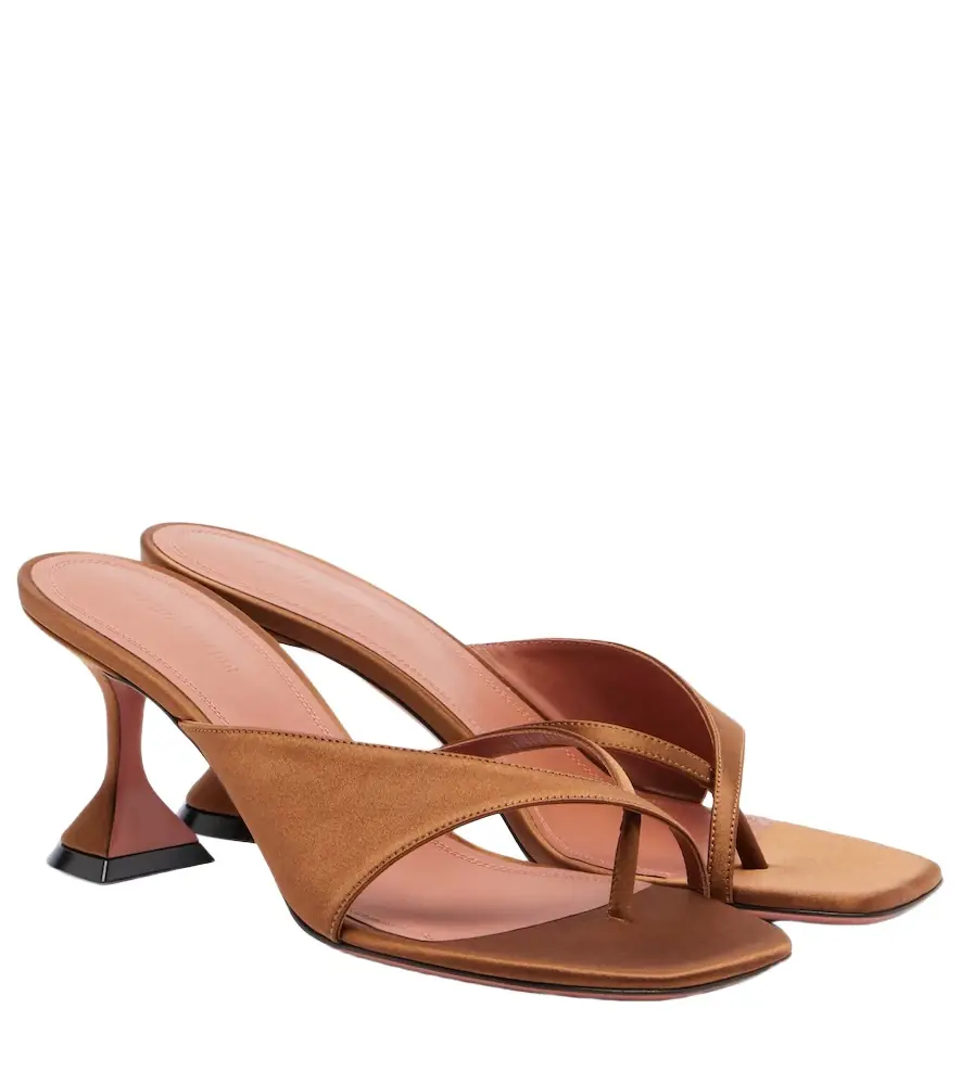 Amina Muaddi Shiona satin sandals