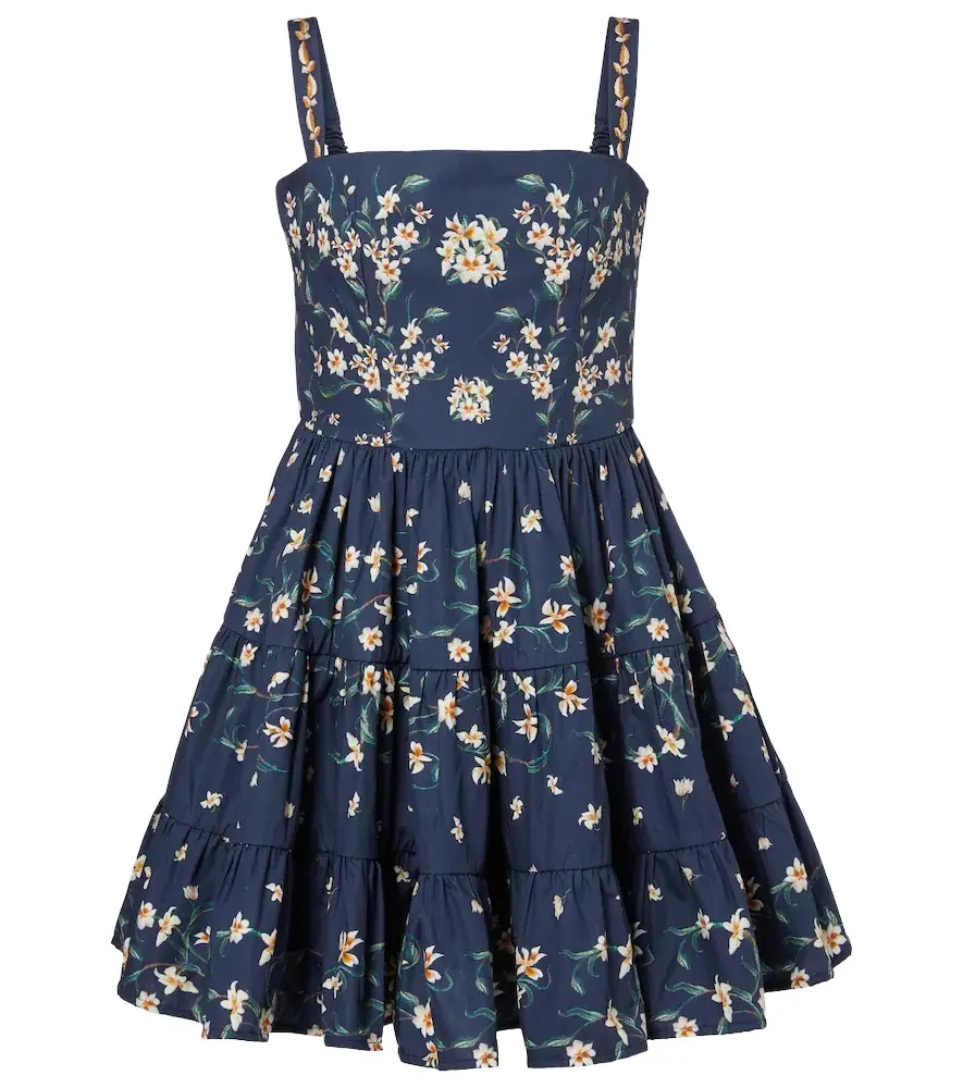 Agua by Agua Bendita Lima floral cotton minidress