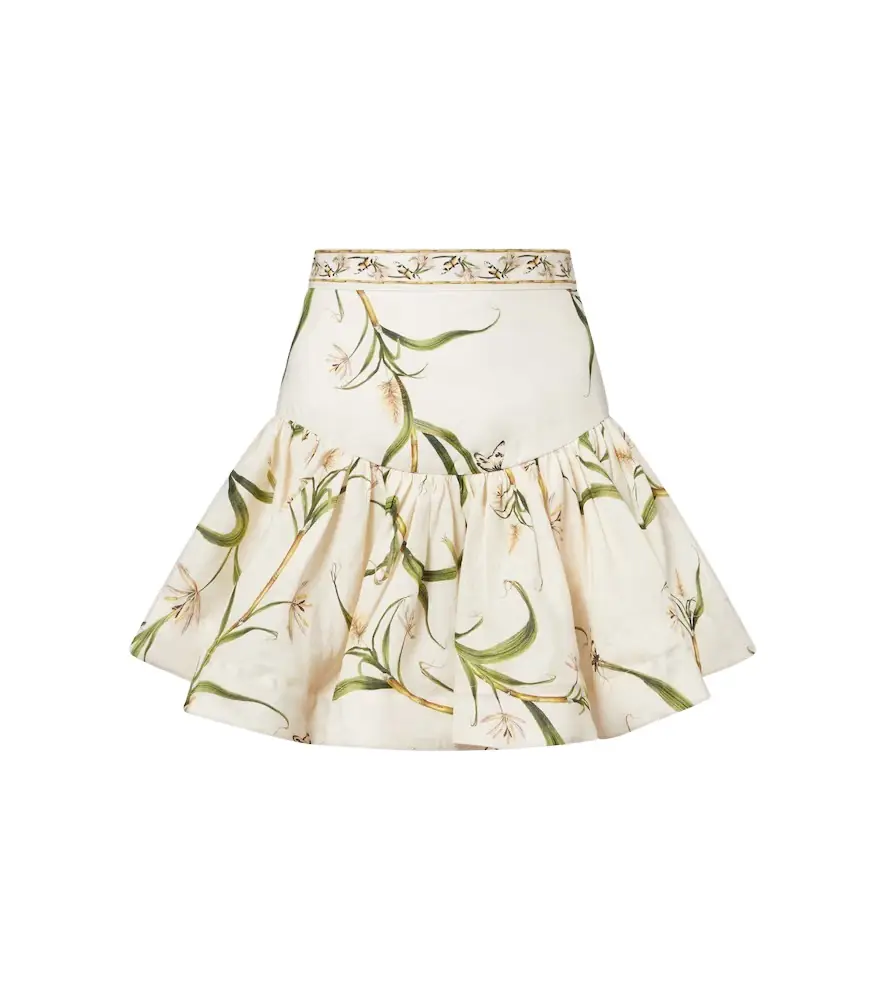 Agua by Agua Bendita Jacarina printed linen miniskirt