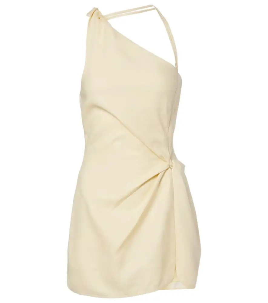 SIR Gathered halterneck linen minidress