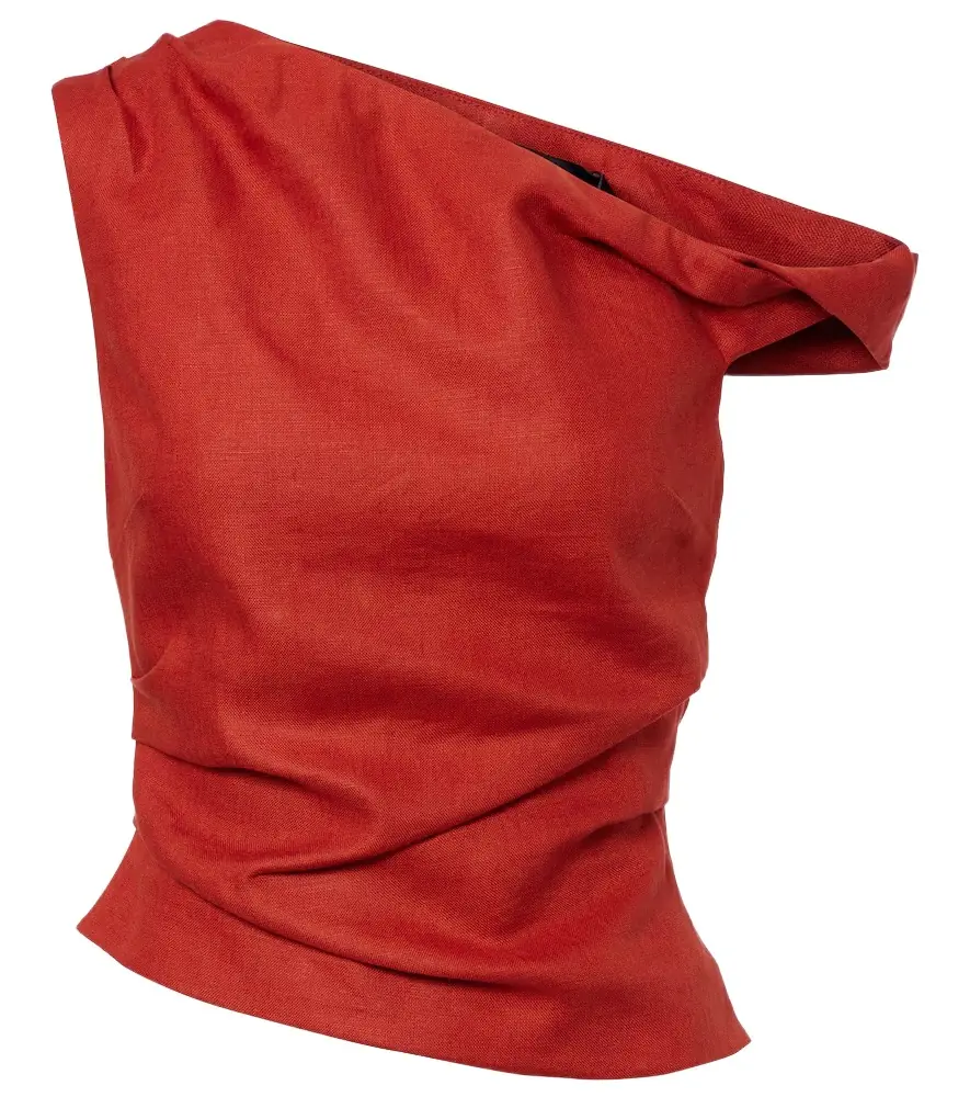 SIR Asymmetric linen top