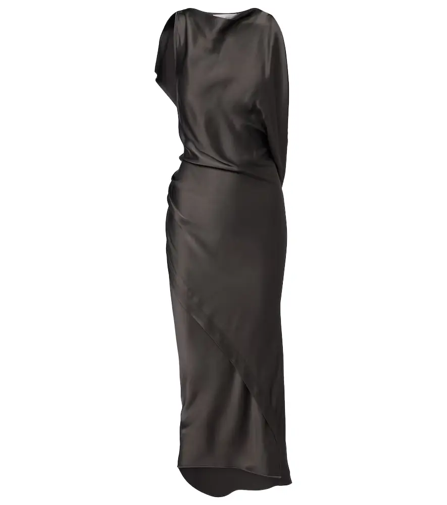 Victoria Beckham Kyra draped crêpe satin midi dress