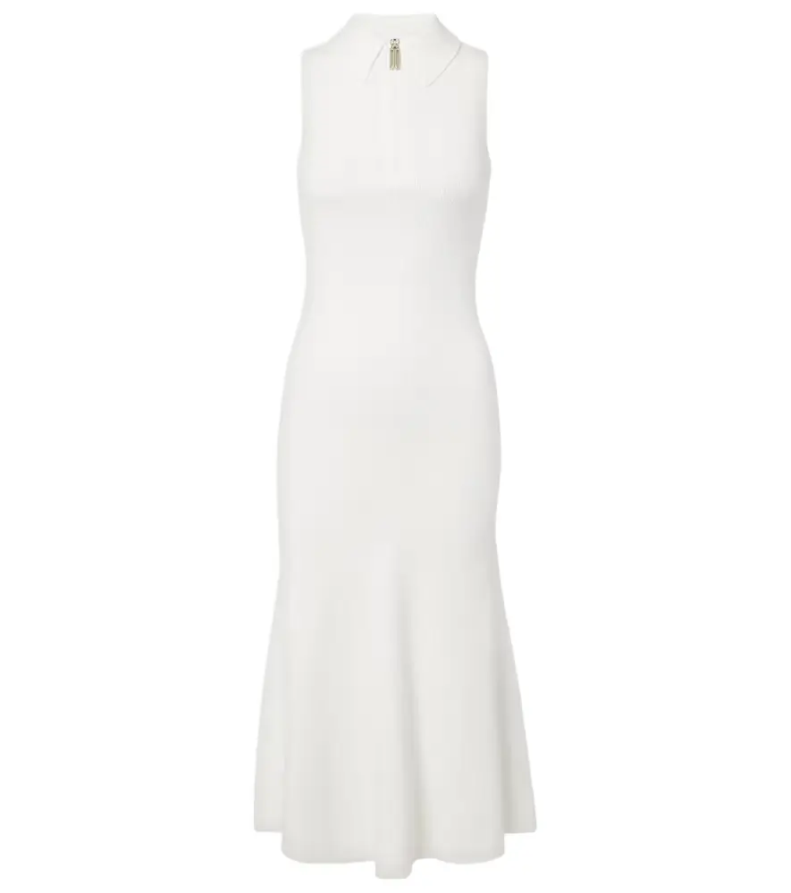 Victoria Beckham Mira ribbed-knit zip-up midi dress