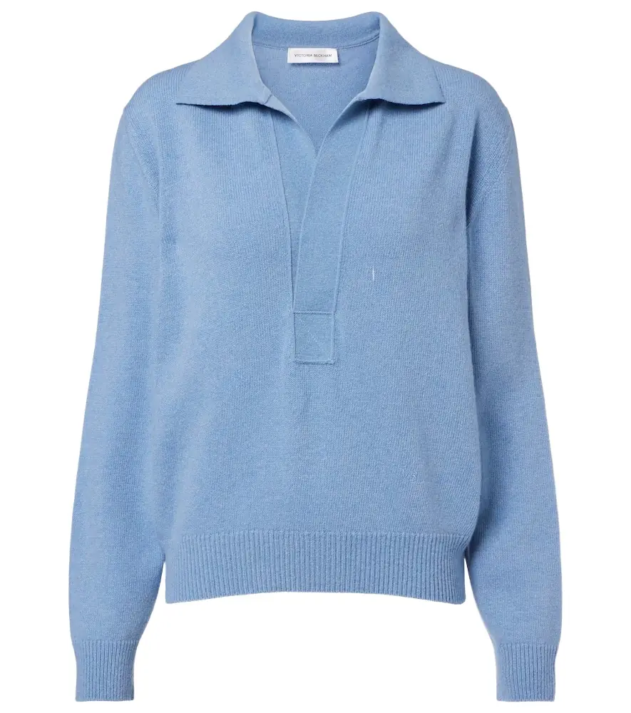 Victoria Beckham Genevieve wool and cashmere polo sweater