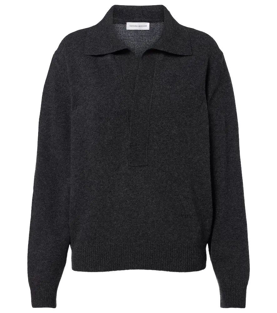 Victoria Beckham Genevieve wool and cashmere polo sweater