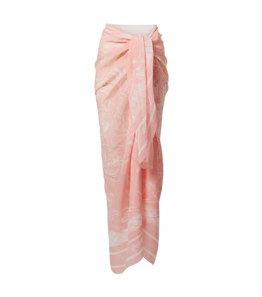 Balmain Printed silk beach cover-up