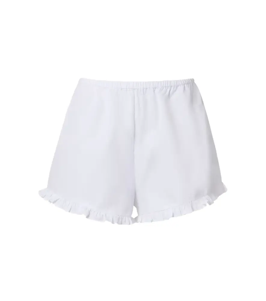 Hunza G Frill cotton poplin shorts