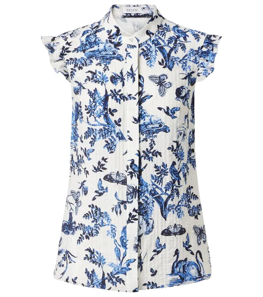 Erdem Floral jacquard top