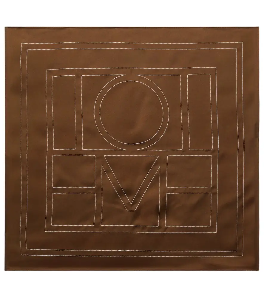 Toteme Embroidered monogram silk scarf - Women's Accessories