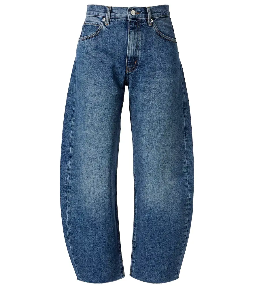 Frame Bubble Crop barrel-leg jeans