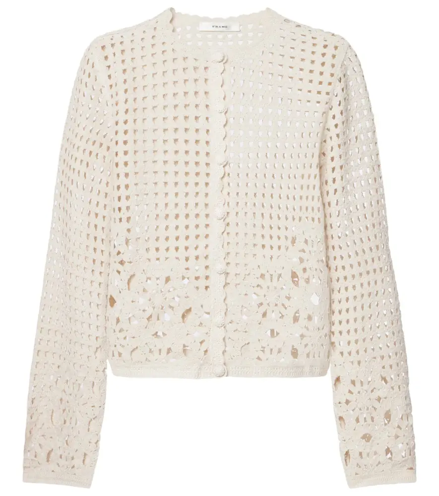 Frame Postcard crochet cotton cardigan
