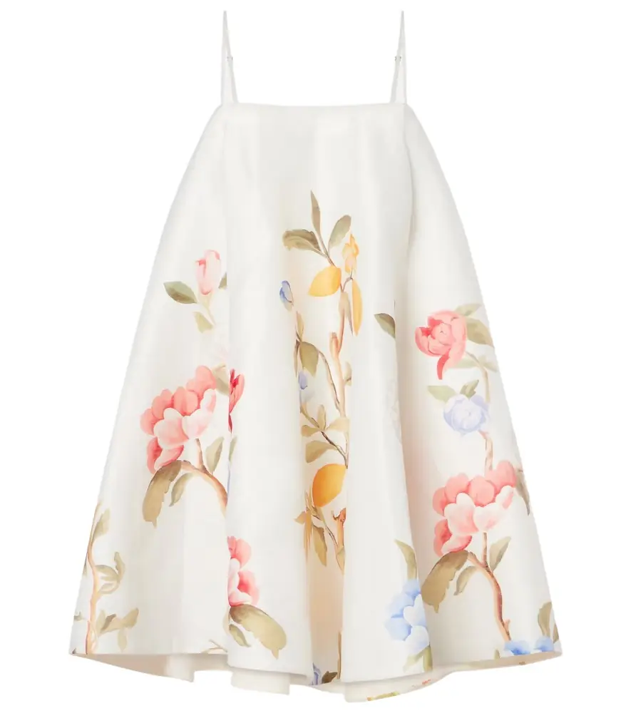 Leo Lin Caitlin floral linen-blend minidress