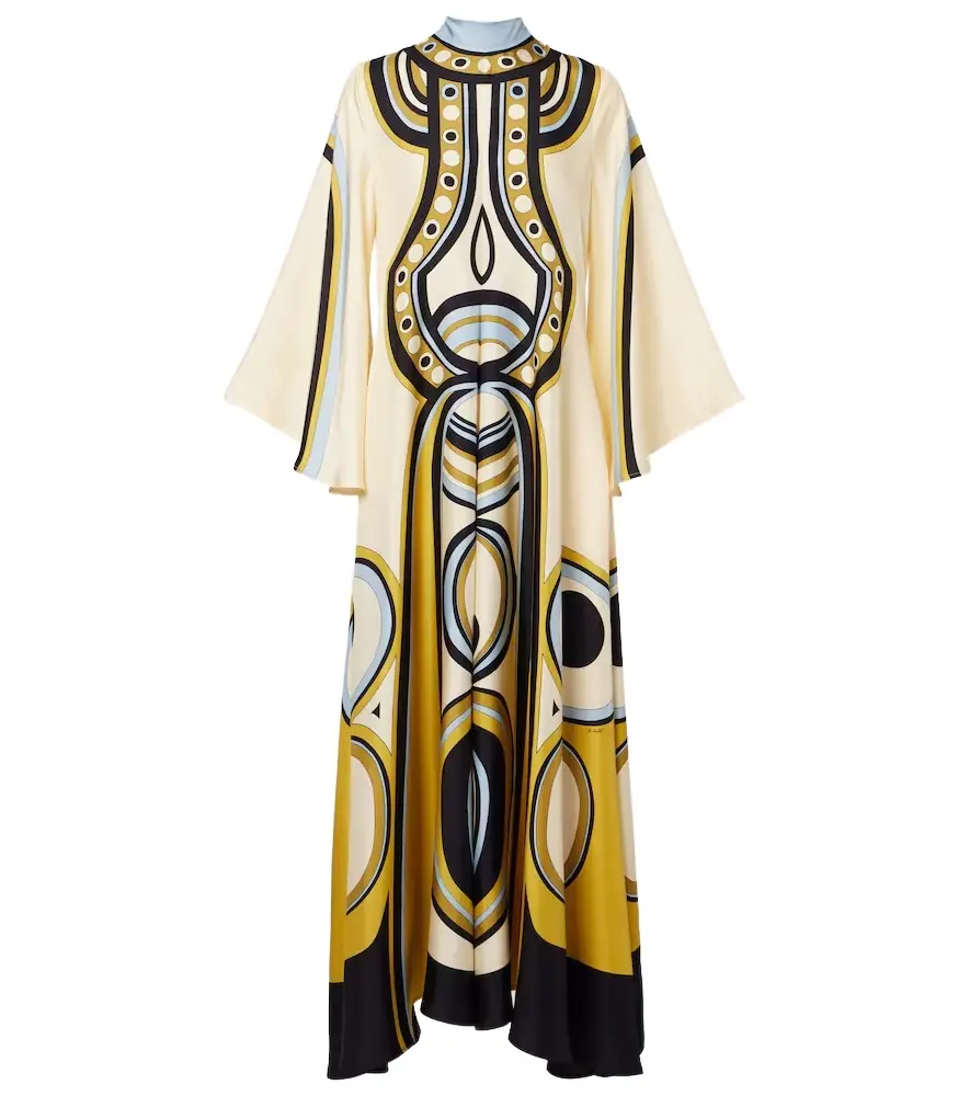 La DoubleJ Magnifico printed silk twill maxi dress