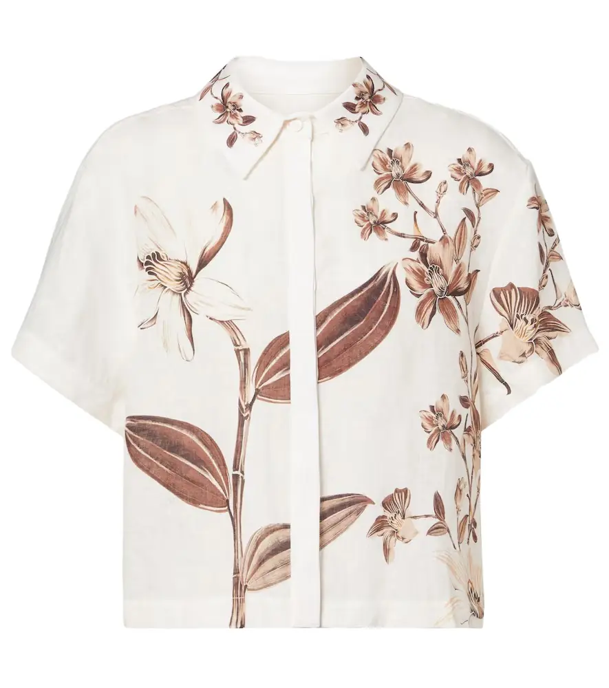 Agua by Agua Bendita Virtuosa floral linen shirt