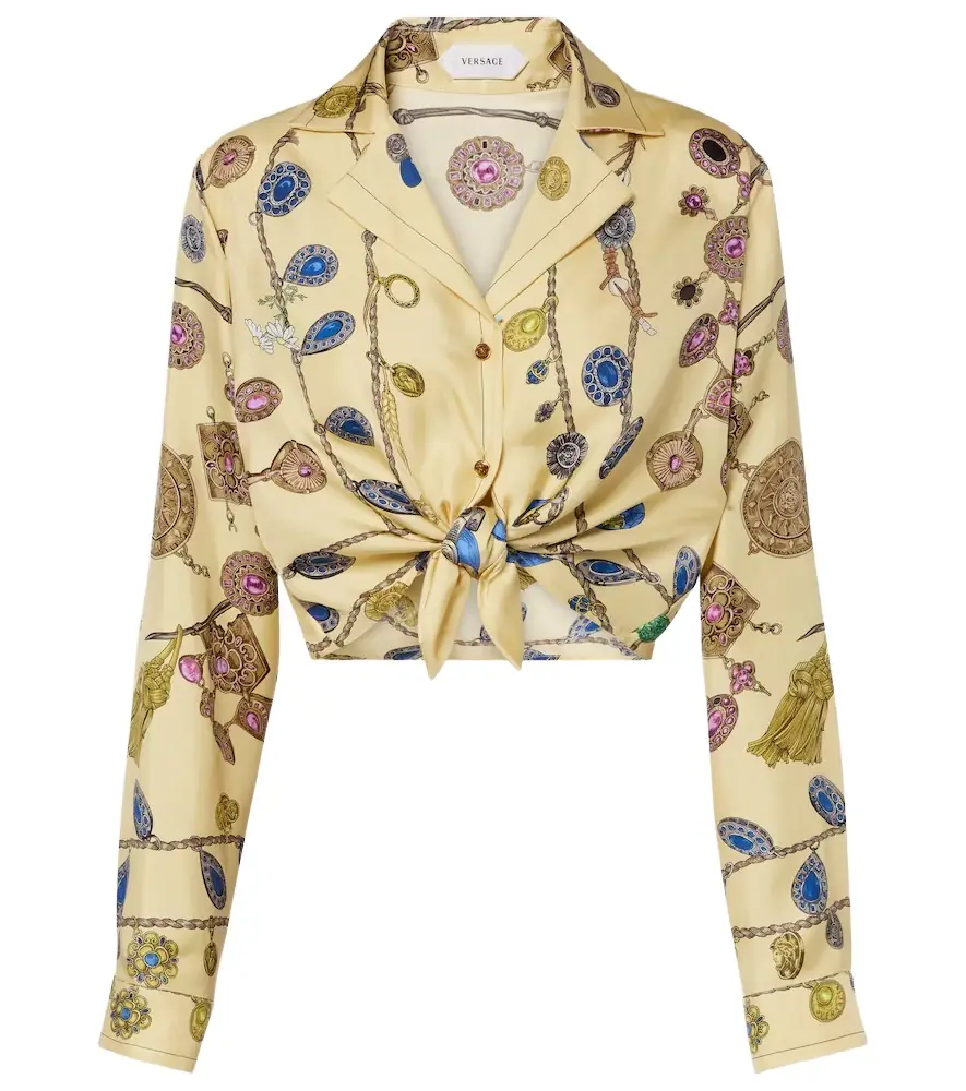 Versace Printed silk twill shirt