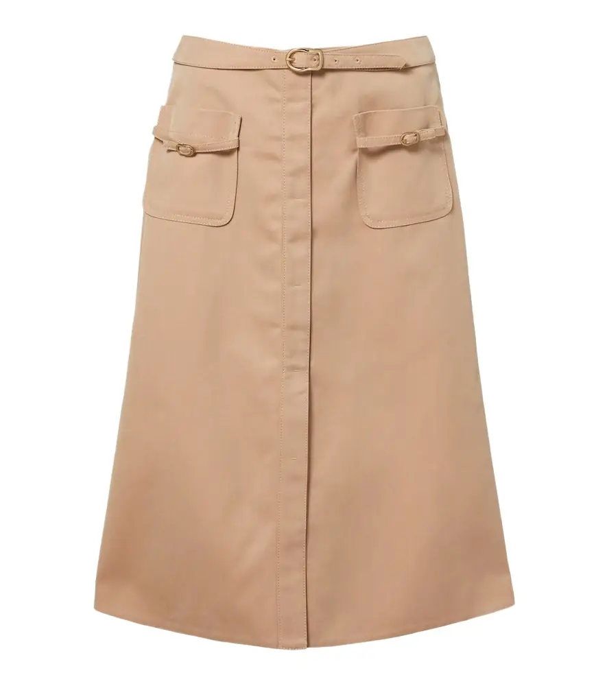 Dorothee Schumacher Luxury Layer belted cotton-blend midi skirt