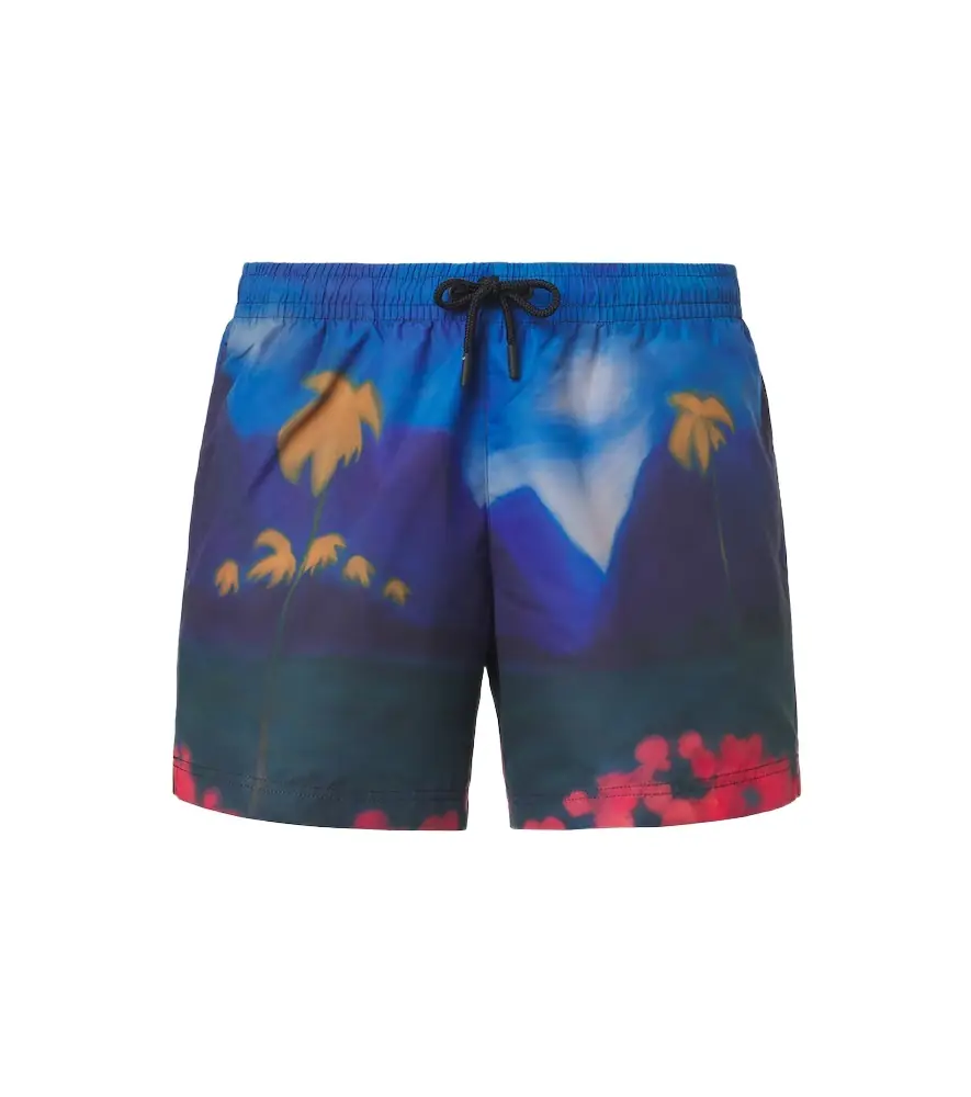 Commas Printed swim trunks