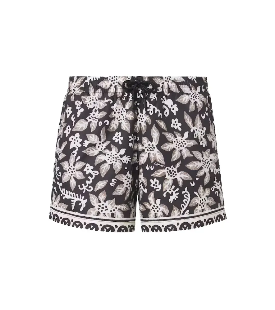 Commas Printed swim trunks