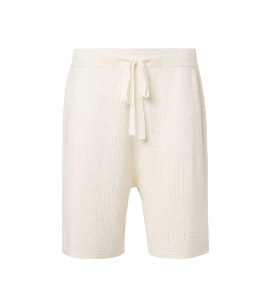 Commas Crochet cotton and hemp Bermuda shorts