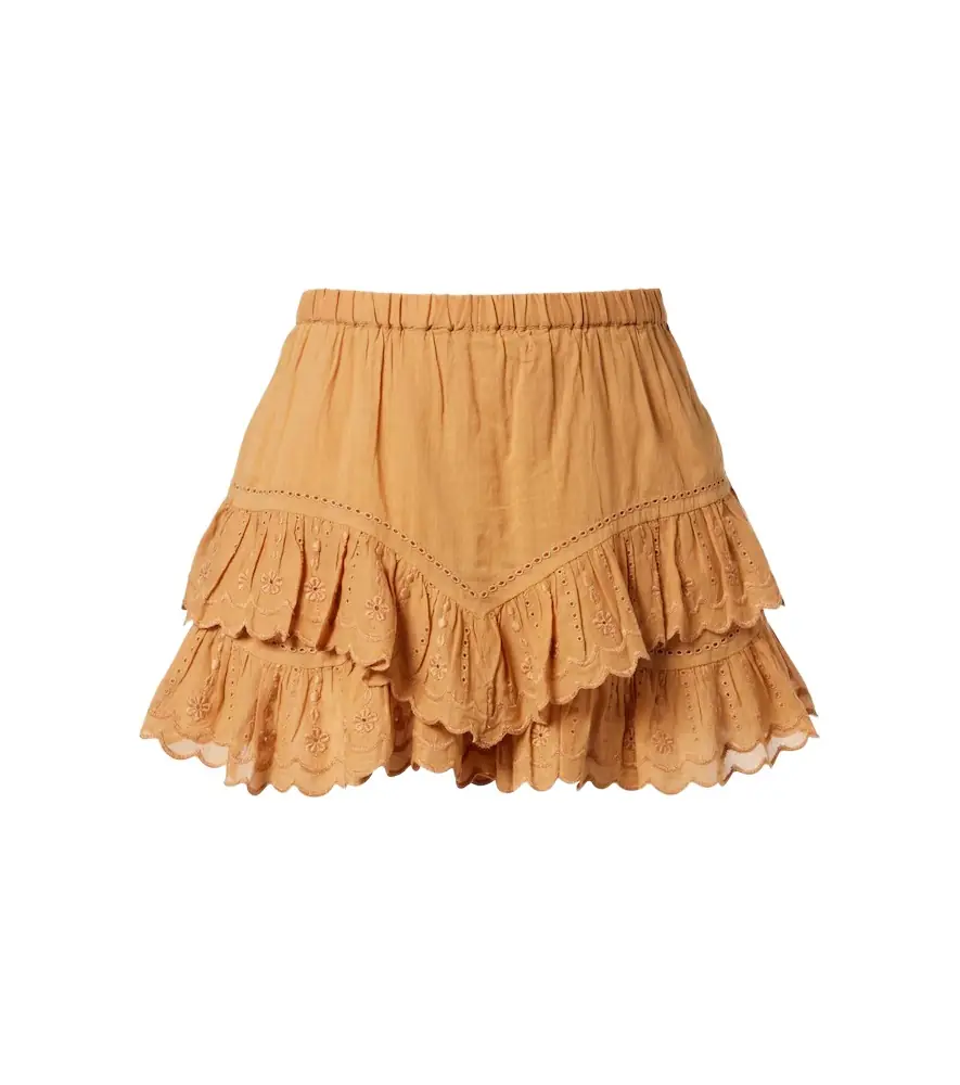 Marant Etoile Jocadia broderie anglaise cotton shorts