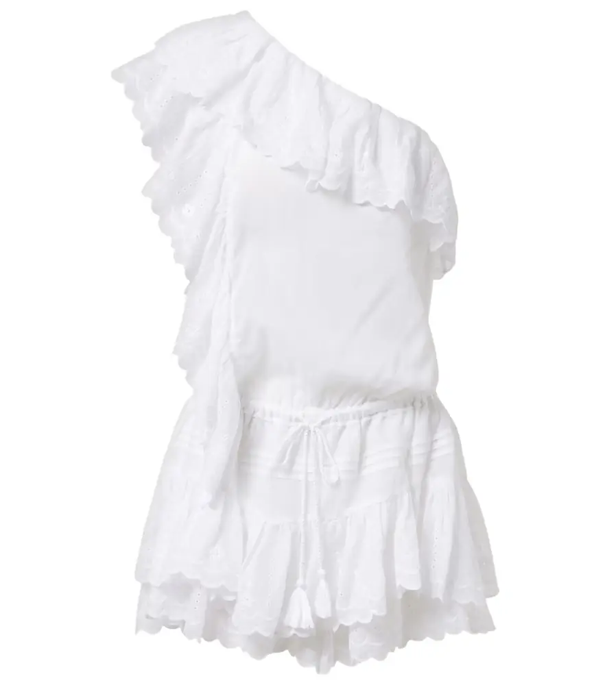 Marant Etoile Lalia embroidered ruffled minidress