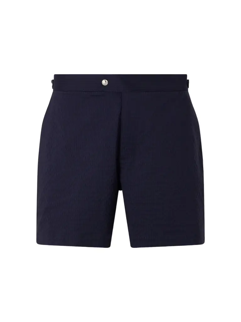 MR P. Straight-Leg Striped Seersucker Swim Shorts - Men