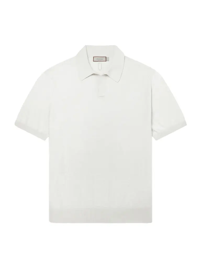 Canali Cotton and Silk-Blend Polo Shirt - Men