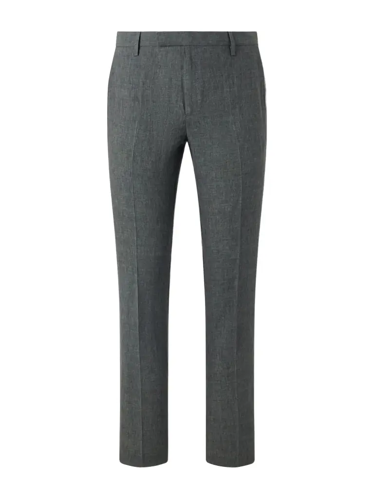Sunspel Straight-Leg Pleated Linen Suit Trousers - Men