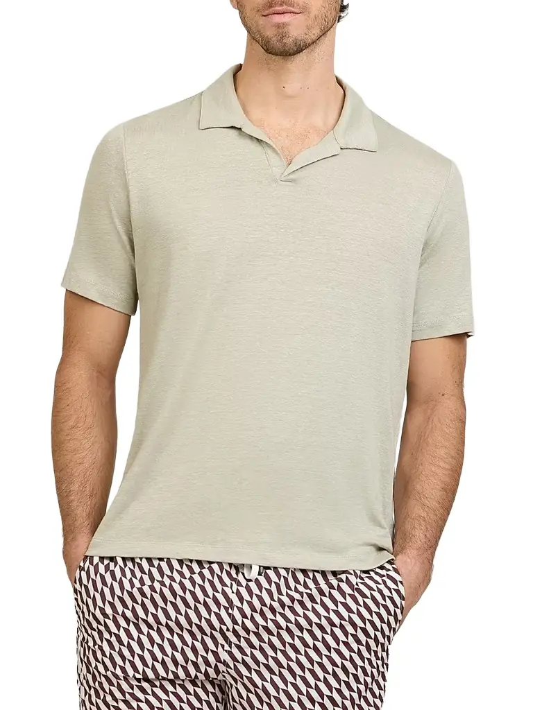 Onia Men's Shaun Stretch-Linen Polo Shirt - Elm - Women's Clothing