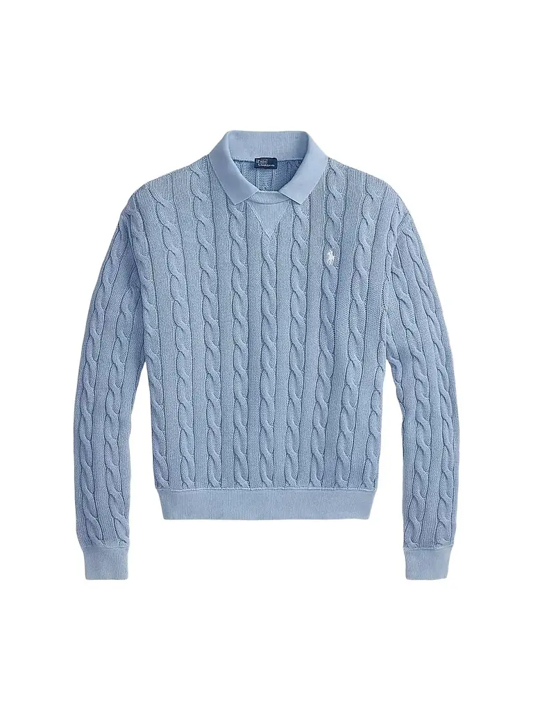 Polo Ralph Lauren Women's Cable-Knit Cotton Sweater - Chambray Blue