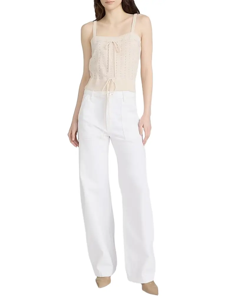 FRAME Women's The Cashmere Charm Crop Tank - Cream
