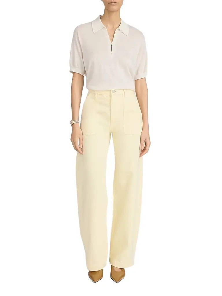 FRAME Women's The Bow Barrel-Leg Cargo Pants - Lemon